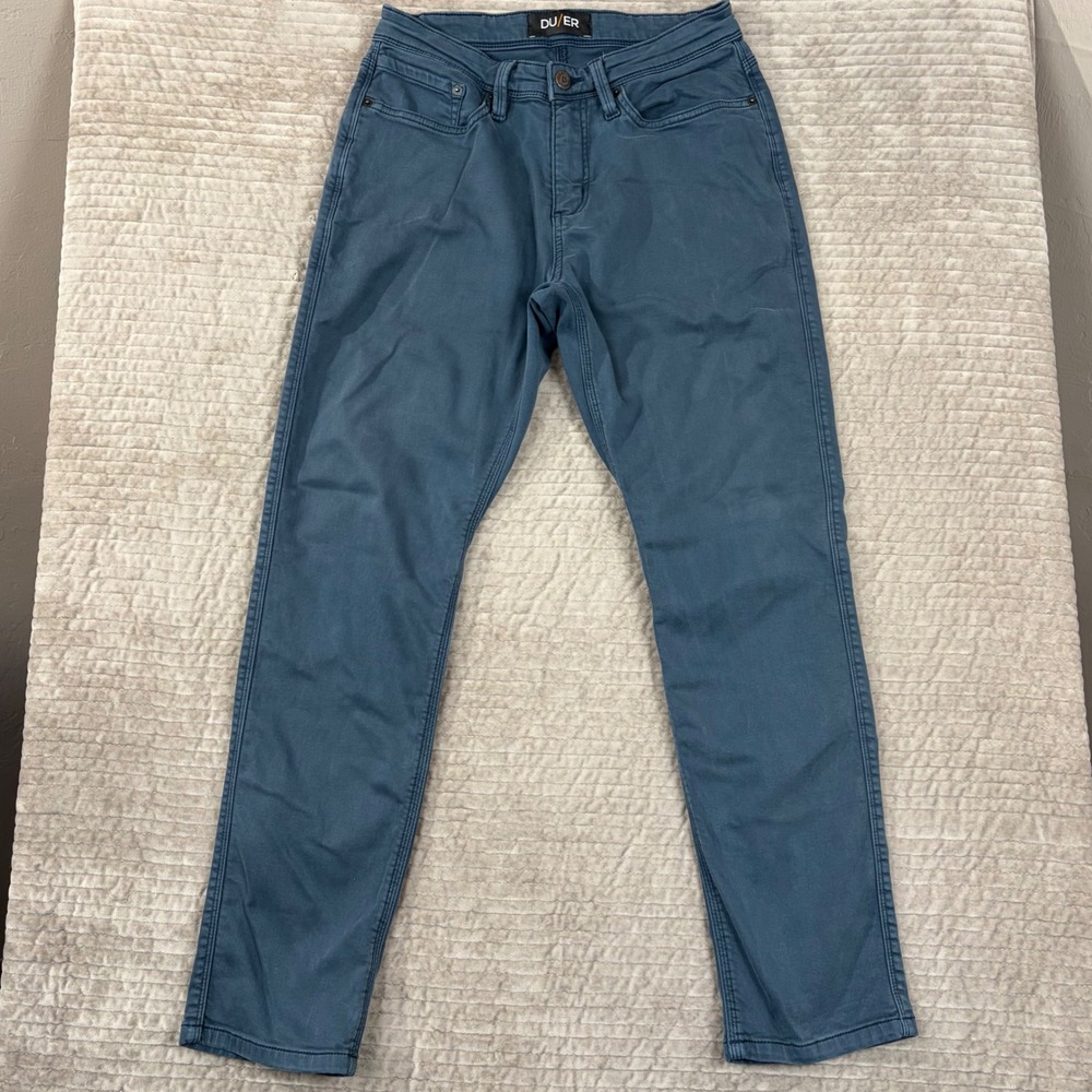 DU/ER No Sweat Slim Fit Performance Pants Slate Blue MFNR1002 Mens 30x30